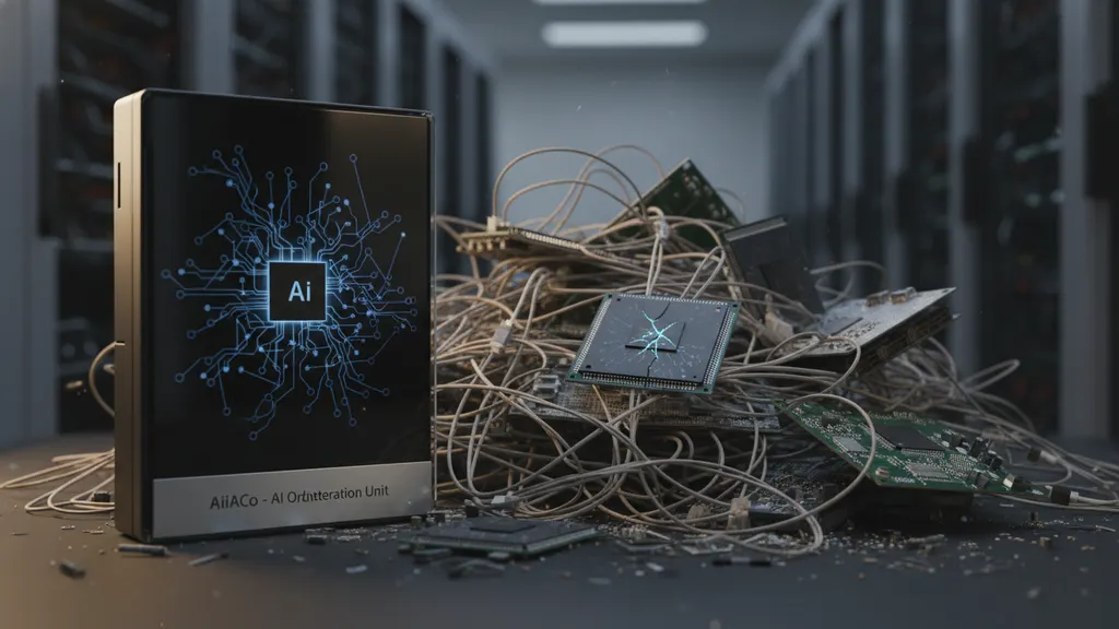 Comparison view of orchestrated versus uncoordinated AI agent fleet runtime cost across four operational quarters