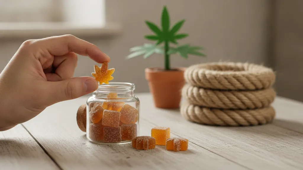 Compliant hemp-derived delta-9 THC gummies displayed with a matching Certificate of Analysis and shipping paperwork