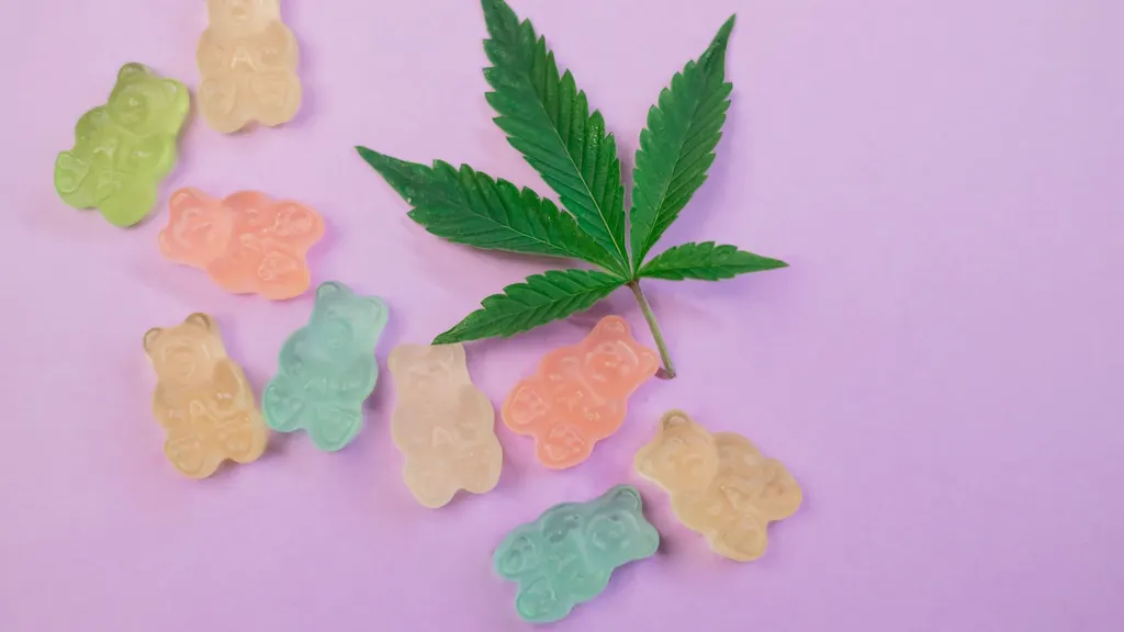 Full-spectrum hemp gummy supplement facts panel showing CBD and THC cannabinoid content alongside a third-party certificate of analysis for anxiety product verification