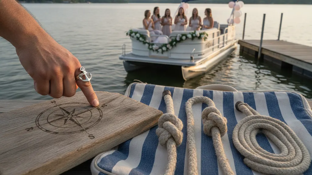 Bridal shower guests seated around the cockpit table of a private sailboat charter on Lake Lanier near Flowery Branch