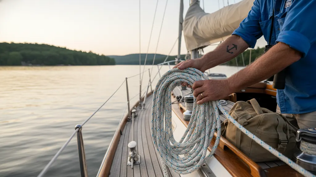 Sailboat cockpit setup showing family seating and life jacket stowage on Lake Lanier