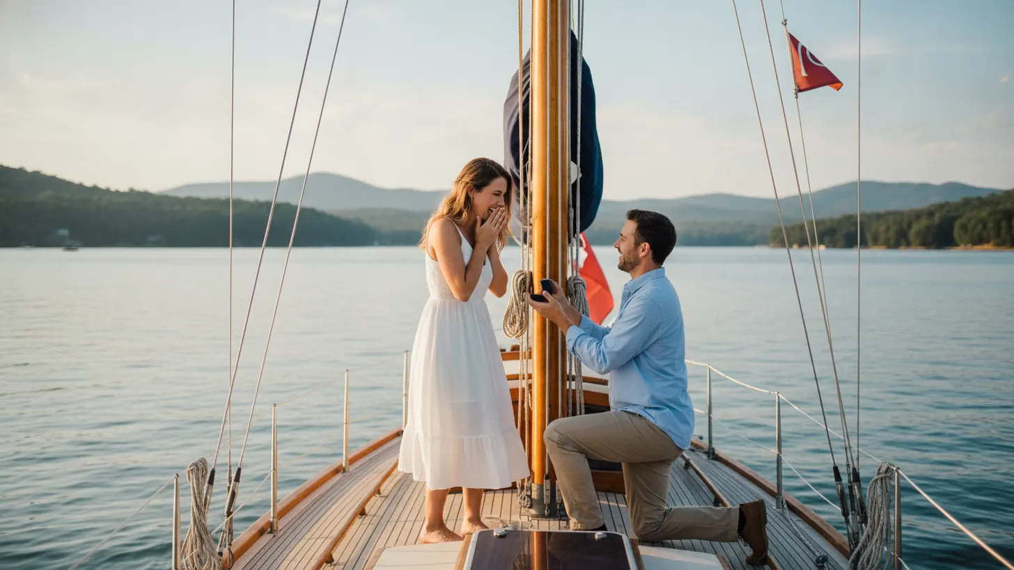 propose on a sailboat Lake Lanier: How to propose on a sailboat: engagement sails on Lake Lanier, Lord Nelson Charters