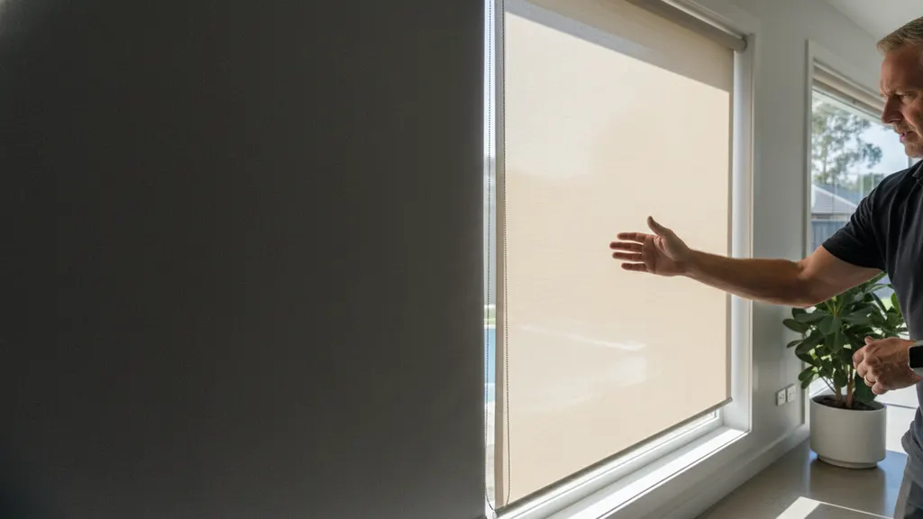 Cordless spring-lift cassette roller blind installed in a child's bedroom in Temora NSW with no visible cord or chain at window height