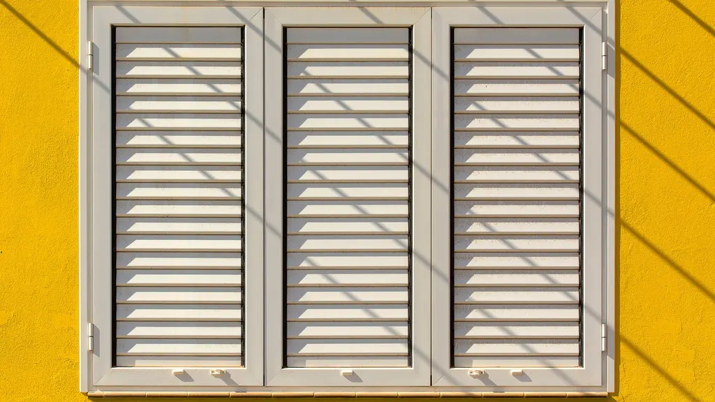 Plantation shutter maintenance schedule chart for an Australian home showing quarterly damp wipe and annual hardware lubrication tasks