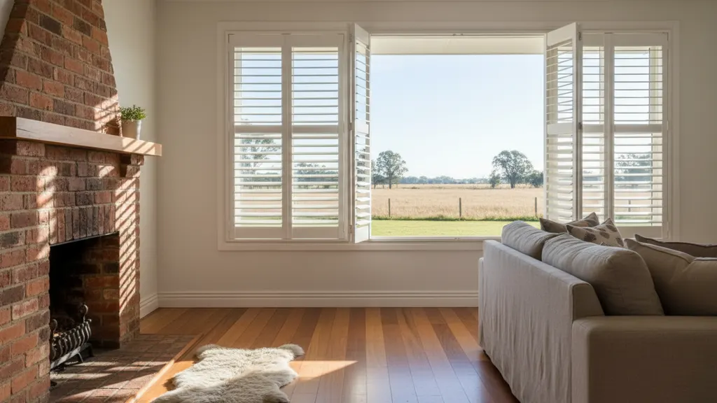 Cordless blockout roller blinds installed in a Riverina child bedroom showing motorised wand control for child safety