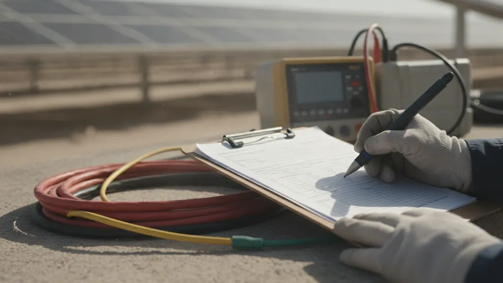 Documentation standards for solar DC cable insulation testing records