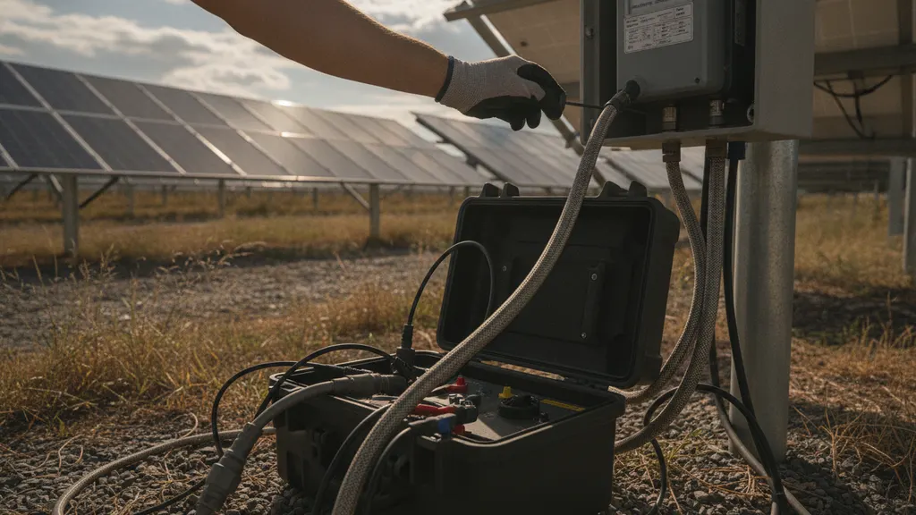 ANSI C12.20 revenue meter test bench with traceable current source for utility-scale solar plant verification