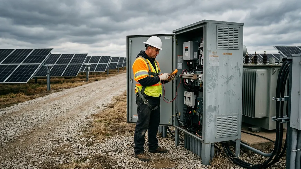 String-level current monitoring interface in a utility-scale solar SCADA dashboard showing deviation from irradiance-corrected baseline per combiner row