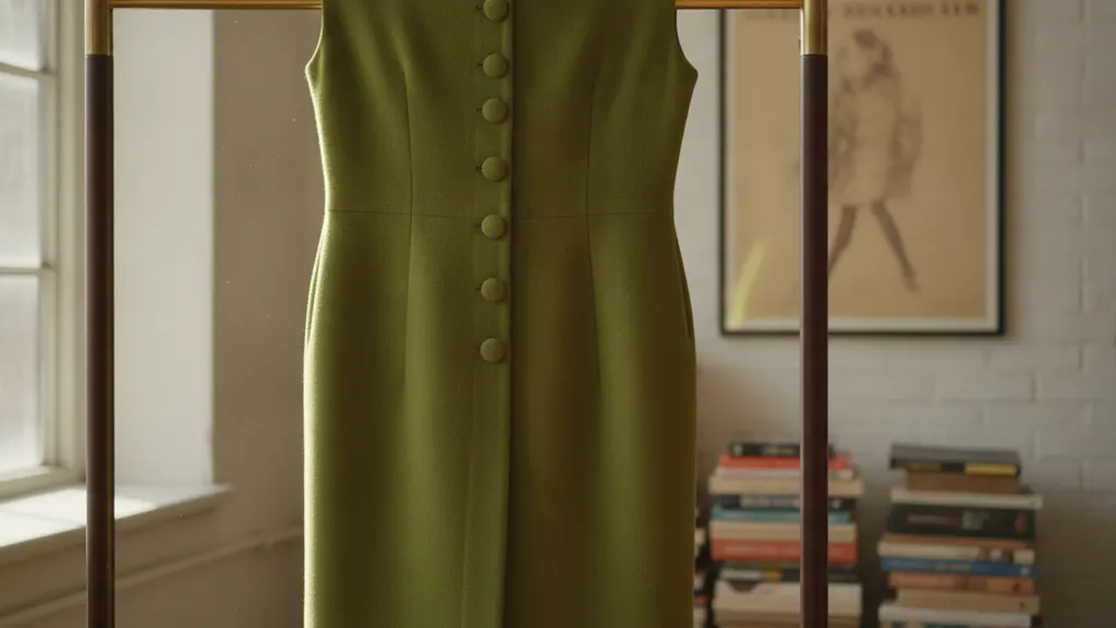1960s vintage fashion guide shift dress silhouette on hanger showing the A-line column shape