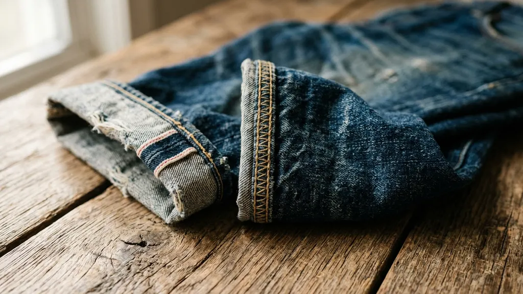 Close-up of a hidden back pocket rivet on a pre-1966 vintage Levi's 501 jean
