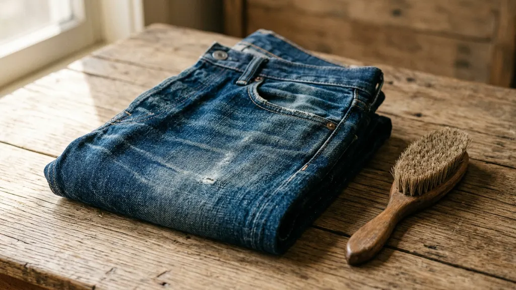 Vintage Levi's 501 waistband inner tag showing factory code and date stamp used to authenticate and date denim