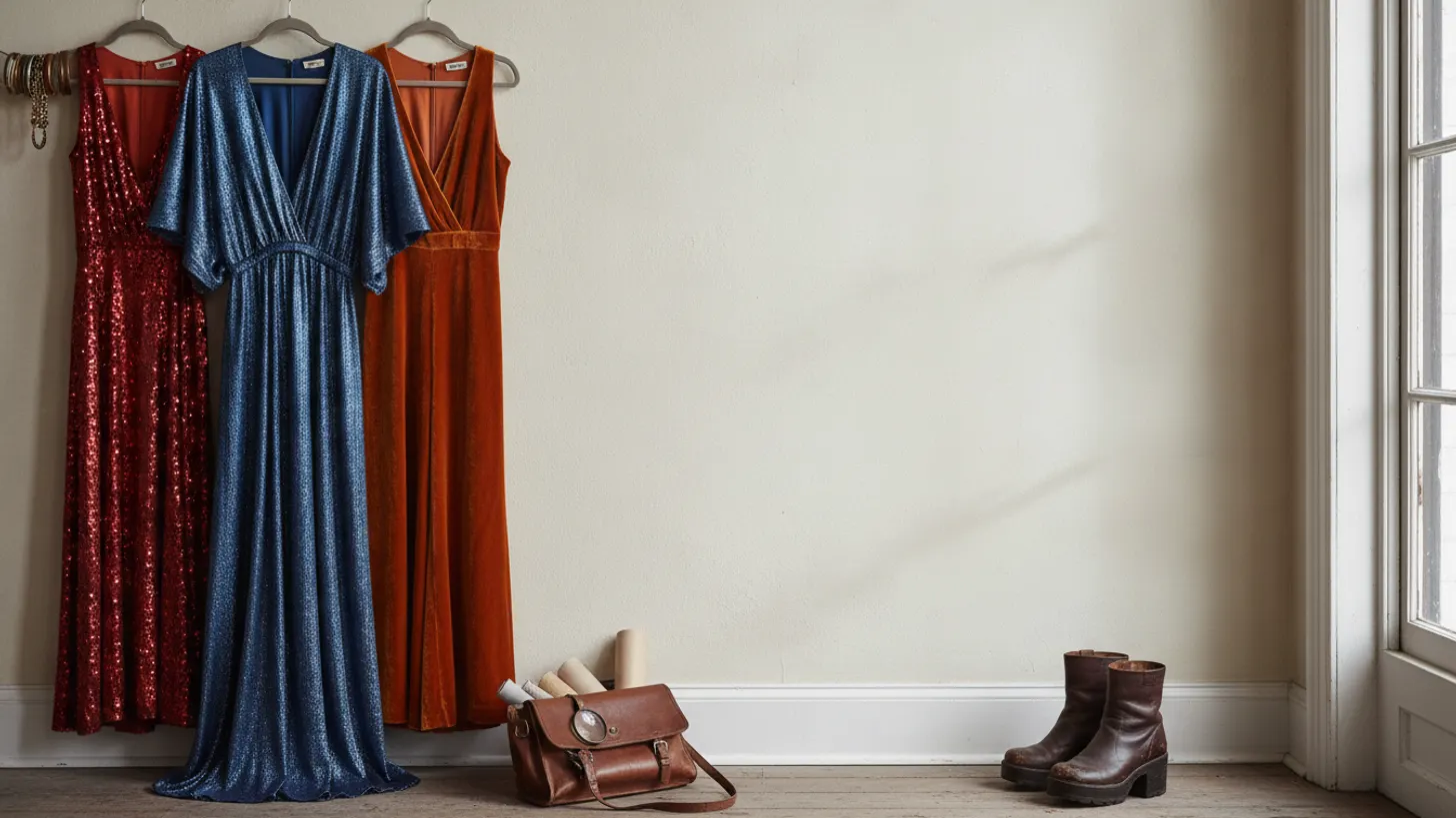 Vintage 1970s disco dresses: fabrics, silhouettes, buying tips