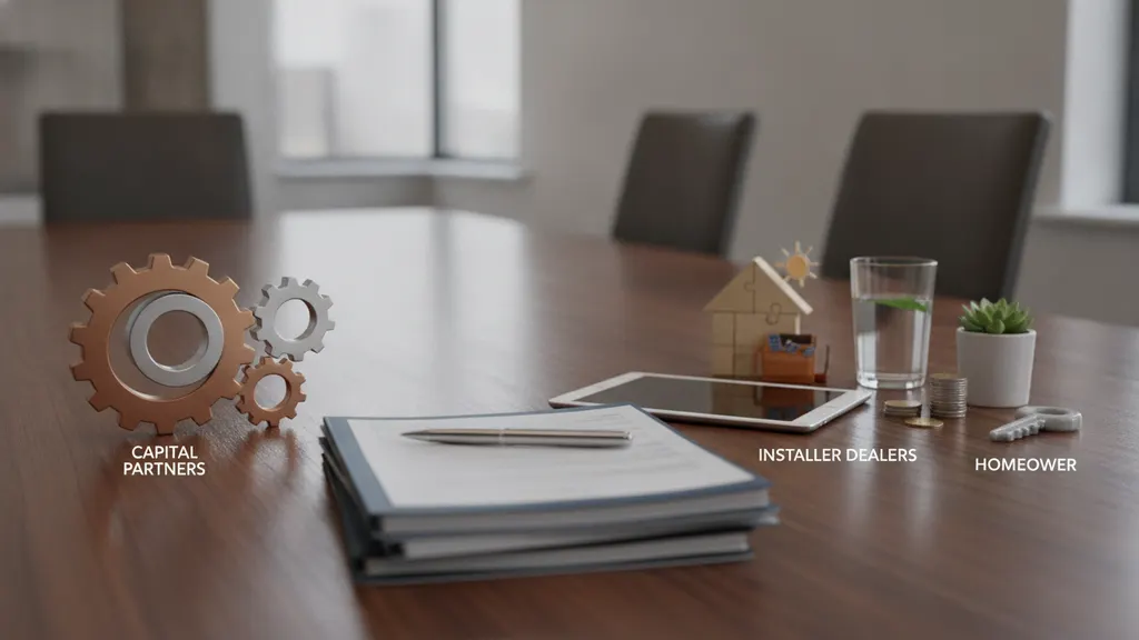 Lender reviewing domestic content certifications and solar module supply chain documents in a project finance closing binder